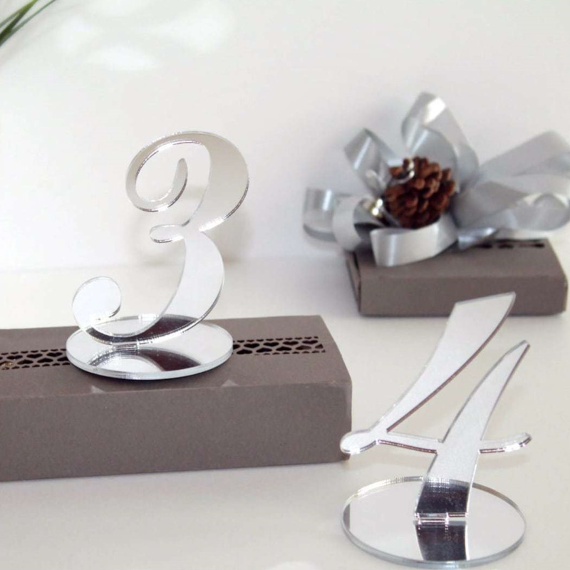 Table Number Gold - 독립형 아크릴 웨딩 테이블 넘버 8.5cm