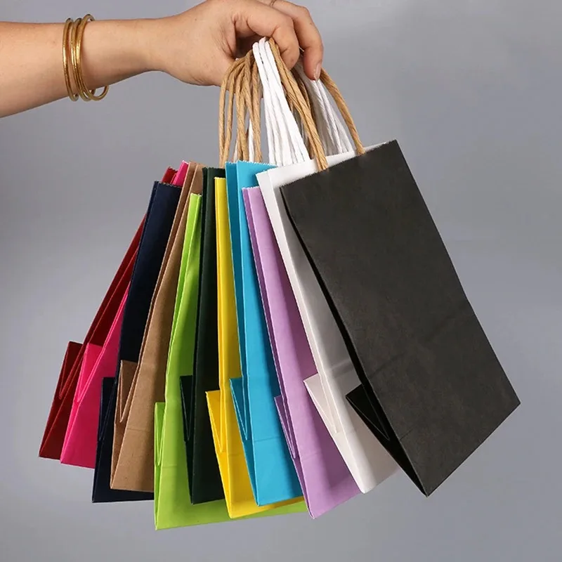Wedding/Event Supply Store - 손잡이가 달린 크라프트지 봉투, 단색, 10개/30개/50개