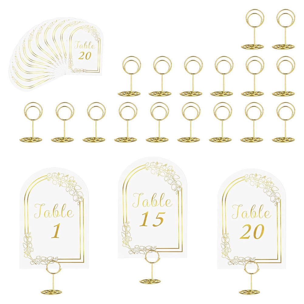 AT19 웨딩 테이블 번호표 1-20, 테이블 번호표  - Table Number Gold 리뷰 및 가격