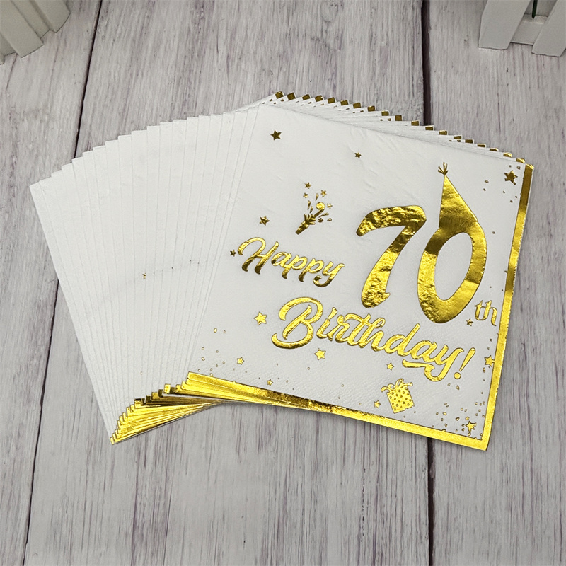 10Pcs 골드 해피 70 번째 생일 냅킨 70 세 생 - Table Number Gold 리뷰 및 가격