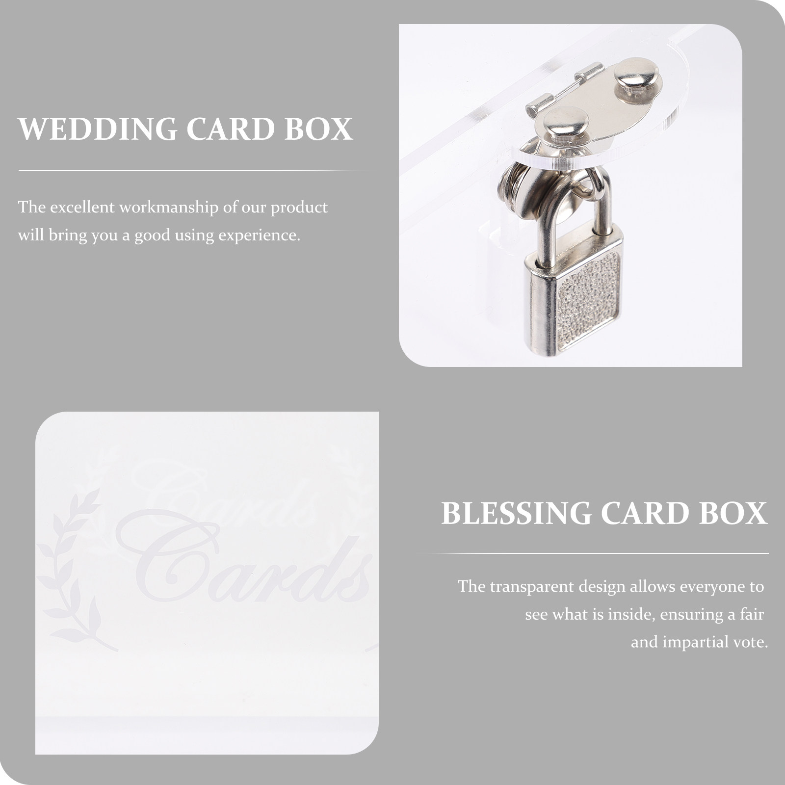 아크릴 소재의 투명 웨딩 카드 보관함으로, 리셉션 테이 - Wedding Card Box 리뷰 및 가격